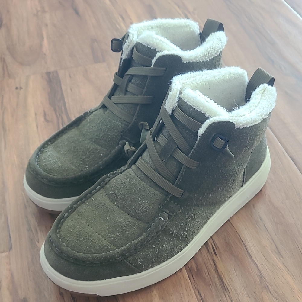 Green Suede High-Top Sneakers